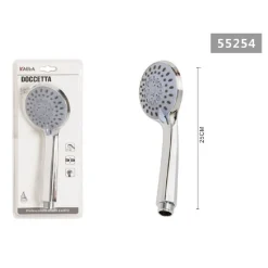 SOFFIONE DOCCIA MULTIGETTO BAGNO DOCCETTA UNIVERSALE GETTO REGOLABILE 25CM 55254