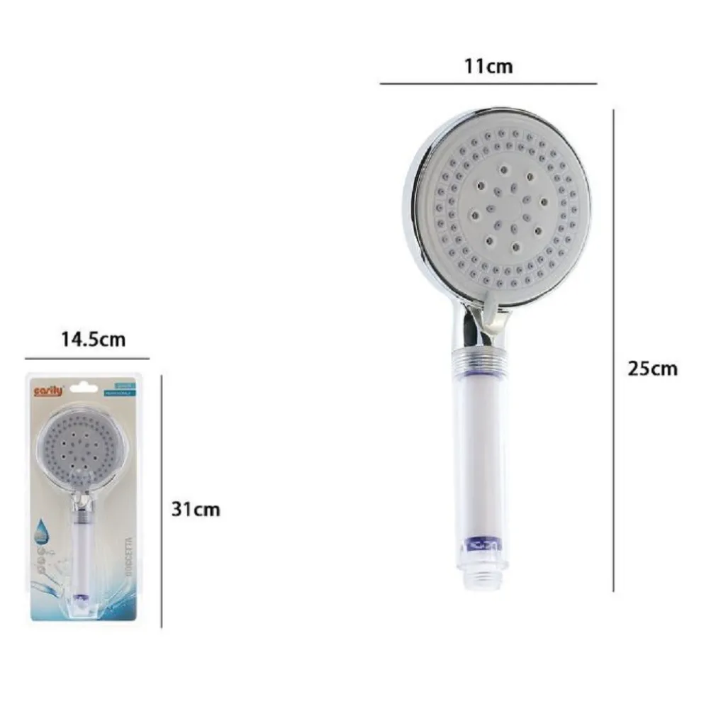 SOFFIONE DOCCIA MULTIGETTO ROTONDO DOCCETTA MODERNO 11 X 25 CM MASSAGGIO 79696