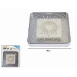 SOFFIONE DOCCIA QUADRATO 15CM A LED RGB BAGNO MISCELATORE 79903 PER CROMOTERAPIA