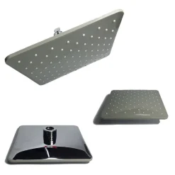 SOFFIONE DOCCIA QUADRATO 20X20CM BAGNO EFFETTO PIOGGIA SOTTILE CROMATO 93004