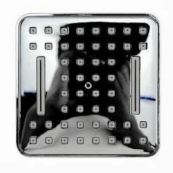 SOFFIONE DOCCIA QUADRATO 10 CM UGELLI FORI BAGNO MISCELATORE CON ATTACCHI 69285