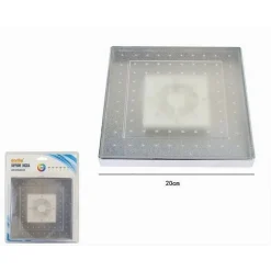 SOFFIONE DOCCIA QUADRATO 20CM A LED RGB BAGNO MISCELATORE 79905 PER CROMOTERAPIA