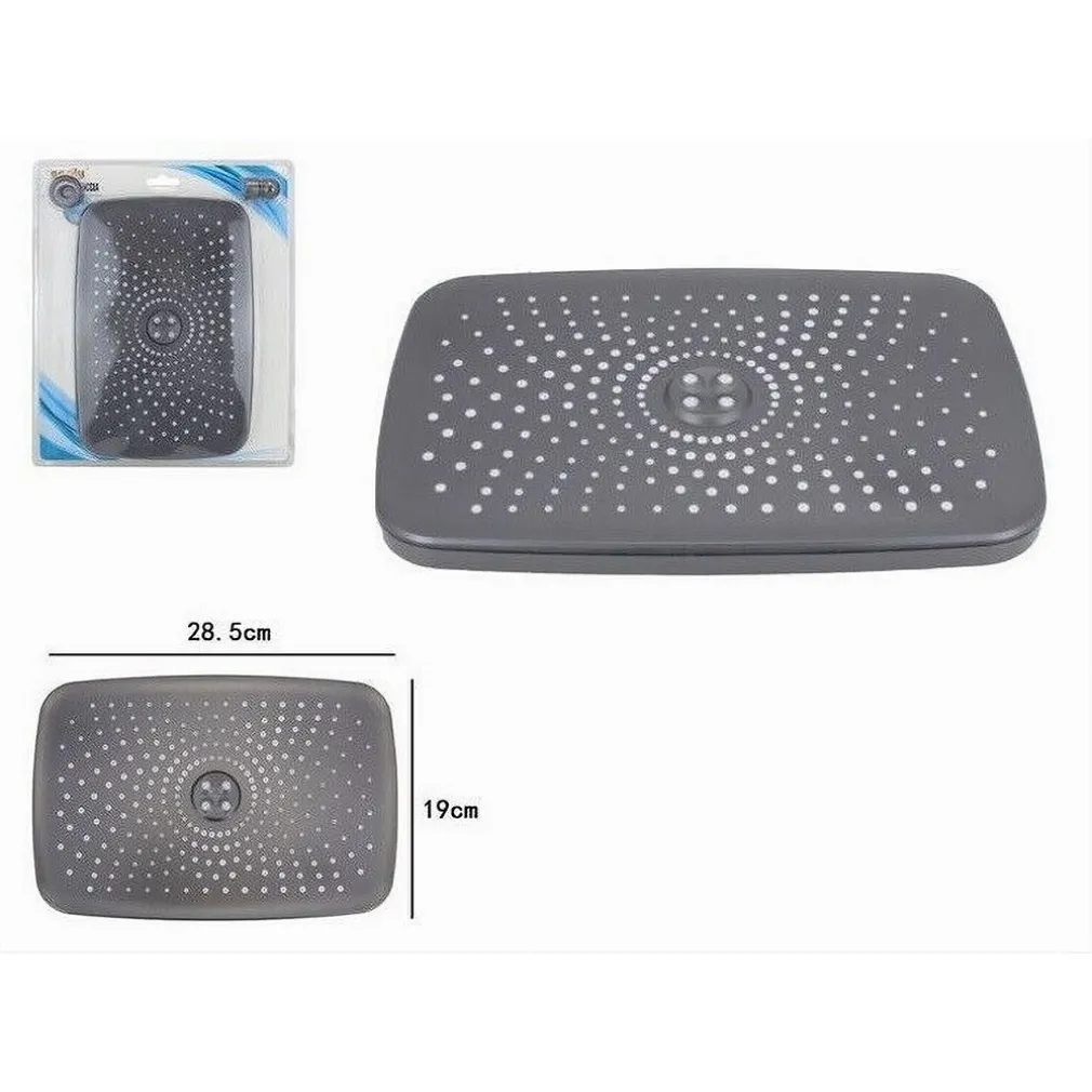 SOFFIONE DOCCIA RETTANGOLARE UGELLI FORI BAGNO MISCELATORE GRIGIO 28.5X19CM 87129