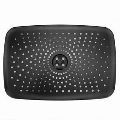 SOFFIONE DOCCIA RETTANGOLARE UGELLI FORI BAGNO MISCELATORE NERO 28.5X19 CM 87127