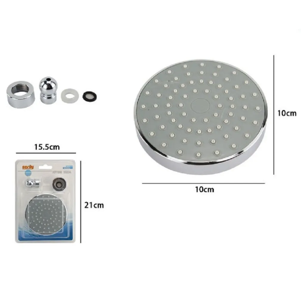 SOFFIONE DOCCIA ROTONDO DIAMETRO 10 CM UGELLI FORI BAGNO MISCELATORE 59163