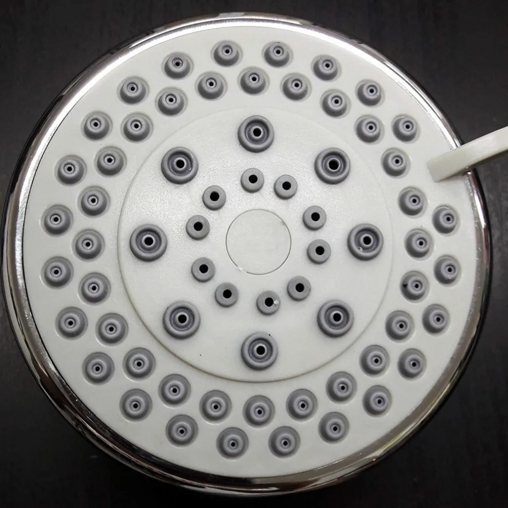 SOFFIONE DOCCIA ROTONDO TONDO 3 GETTI DIAMETRO 10CM SNODATO ORIENTABILE RACCORDI 59213