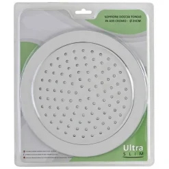 SOFFIONE DOCCIA SLIM TONDO 24 CM PLUS IN ABS CROMATO MISCELATORE SHOWER