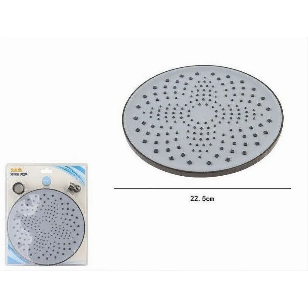 SOFFIONE DOCCIA TONDO IN ABS 22,5 CM UGELLI FORI BAGNO MISCELATORE FILTRO 87133