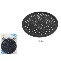 SOFFIONE DOCCIA TONDO NERO 22.5CM IN ABS BAGNO MISCELATORE FILTRO ANTICALCARE 87131