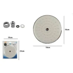 SOFFIONE DOCCIA UGELLI FORI BAGNO MISCELATORE AD ALTA PRESSIONE 59160 16CM TONDO