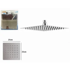 SOFFIONE DOCCIA UGELLI FORI BAGNO QUADRATO SLIM 25X25CM EFFETTO PIOGGIA CROMATO 59273