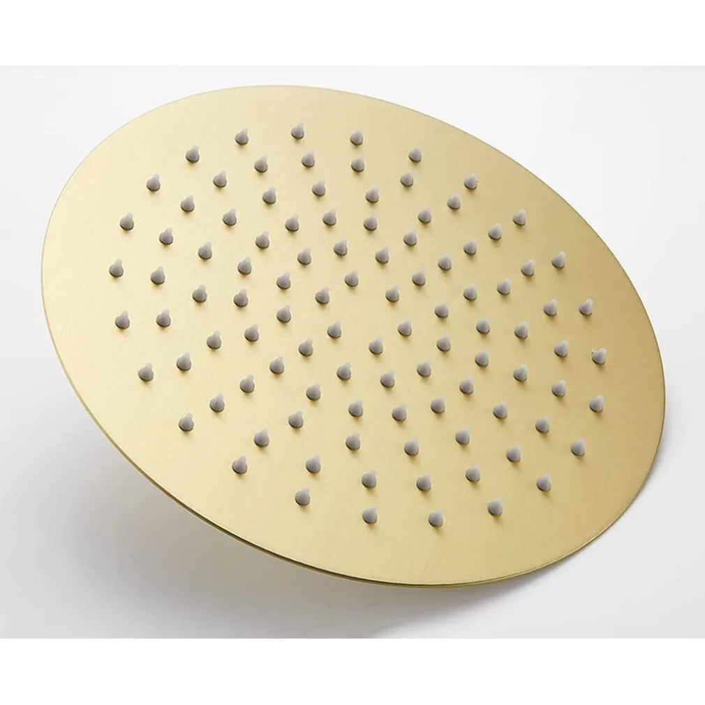 SOFFIONE DOCCIA ULTRA SLIM ROTONDO Ø25CM ORO SATINATO ATTACCO UNIVERSALE ½ BAGNO 87884