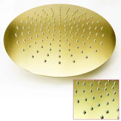 SOFFIONE DOCCIA ULTRA SLIM ROTONDO Ø25CM ORO SATINATO ATTACCO UNIVERSALE ½ BAGNO 87884