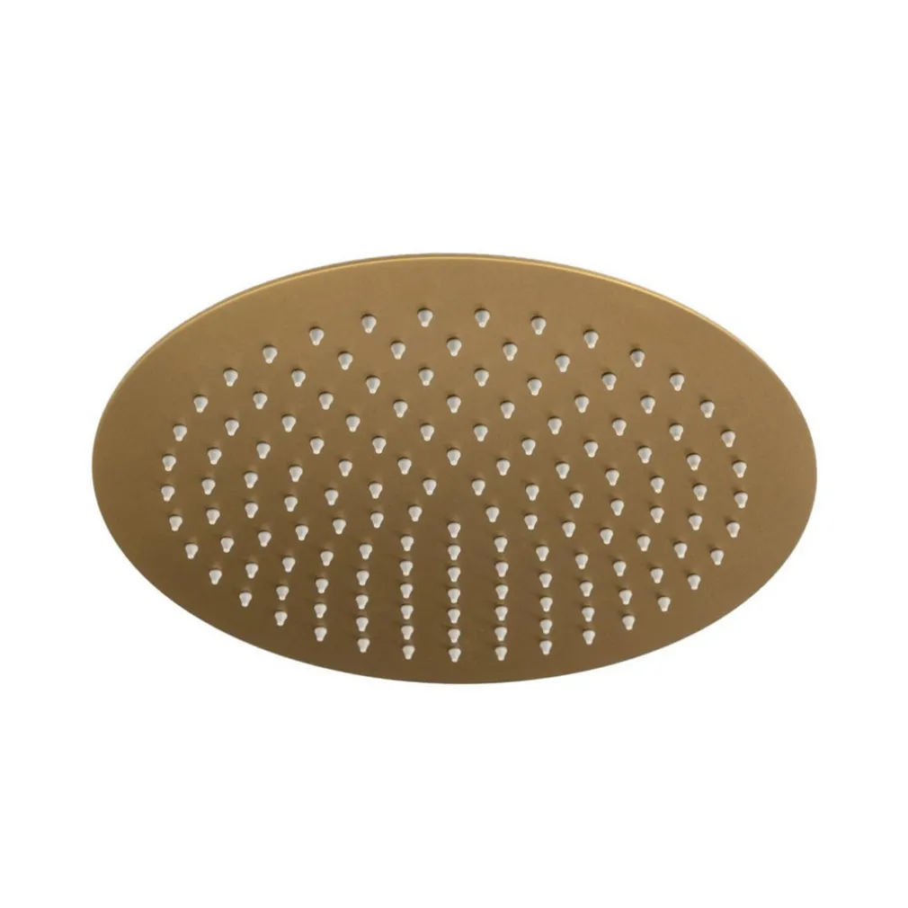 SOFFIONE DOCCIA ULTRA SLIM ROTONDO Ø25CM ORO SATINATO ATTACCO UNIVERSALE ½ BAGNO 87884