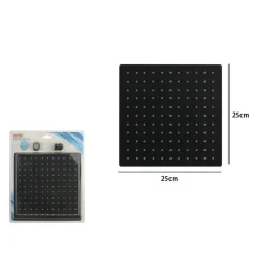 SOFFIONE DOCCIA ULTRA SLIM QUADRATO 25X25CM BAGNO MISCELATORE NERO ATTACCO UNIVERSALE 87883