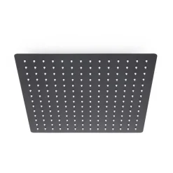 SOFFIONE DOCCIA ULTRA SLIM QUADRATO 25X25CM BAGNO MISCELATORE NERO ATTACCO UNIVERSALE 87883