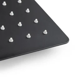 SOFFIONE DOCCIA ULTRA SLIM QUADRATO 25X25CM BAGNO MISCELATORE NERO ATTACCO UNIVERSALE 87883