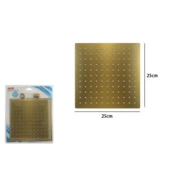 SOFFIONE DOCCIA ULTRA SLIM QUADRATO 25X25CM ORO SATINATO ATTACCO UNIVERSALE ½ BAGNO 87882