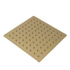 SOFFIONE DOCCIA ULTRA SLIM QUADRATO 25X25CM ORO SATINATO ATTACCO UNIVERSALE ½ BAGNO 87882