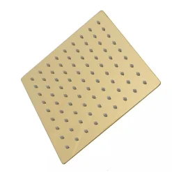 SOFFIONE DOCCIA ULTRA SLIM QUADRATO 25X25CM ORO SATINATO ATTACCO UNIVERSALE ½ BAGNO 87882