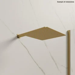 SOFFIONE DOCCIA ULTRA SLIM QUADRATO 25X25CM ORO SATINATO ATTACCO UNIVERSALE ½ BAGNO 87882