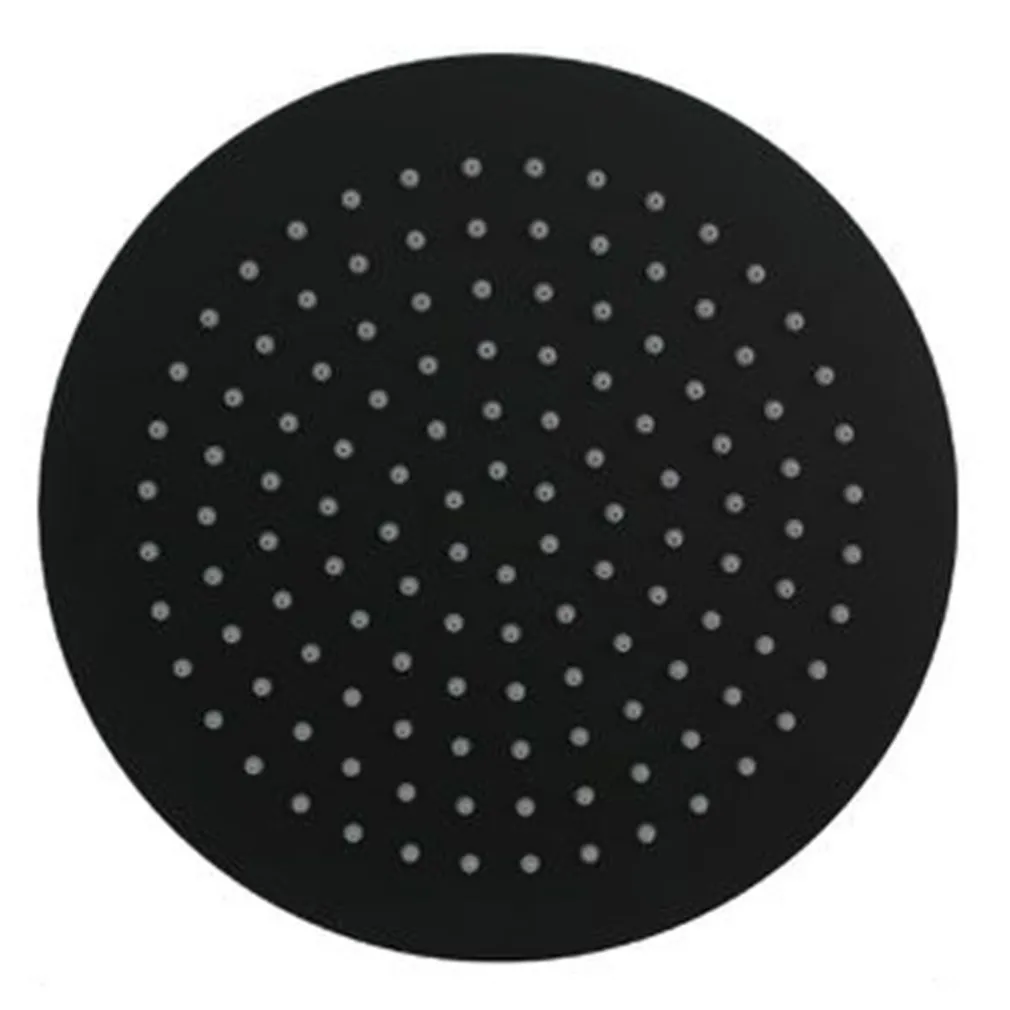 SOFFIONE DOCCIA ULTRA SLIM ROTONDO Ø25CM NERO ATTACCO UNIVERSALE ½ BAGNO MISCELATORE 87885