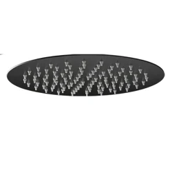 SOFFIONE DOCCIA ULTRA SLIM ROTONDO Ø25CM NERO ATTACCO UNIVERSALE ½ BAGNO MISCELATORE 87885