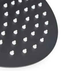 SOFFIONE DOCCIA ULTRA SLIM ROTONDO Ø25CM NERO ATTACCO UNIVERSALE ½ BAGNO MISCELATORE 87885