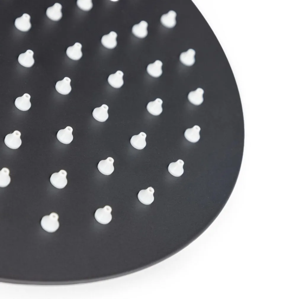 SOFFIONE DOCCIA ULTRA SLIM ROTONDO Ø25CM NERO ATTACCO UNIVERSALE ½ BAGNO MISCELATORE 87885