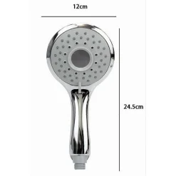 SOFFIONE DOCCIA 12X24.5CM DOCCETTA BAGNO MULTIGETTO REGOLABILE MANICO BOMBATO 79706