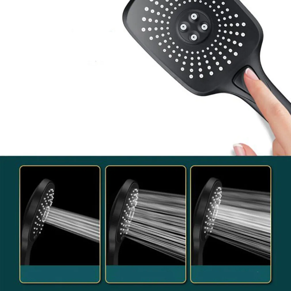 SOFFIONE MULTIGETTO PER DOCCIA BAGNO MODERNO NERO DOCCETTA IN ABS ATTACCO 1/2" 87128