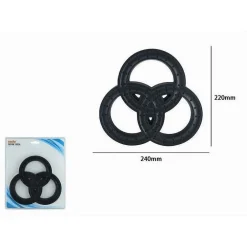 SOFFIONE PER DOCCIA BAGNO 3 ANELLI UGELLI IN ABS DOCCETTA MULTIGETTO NERO 87516