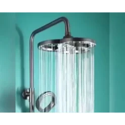 SOFFIONE PER DOCCIA BAGNO 3 ANELLI UGELLI IN ABS DOCCETTA MULTIGETTO NERO 87516