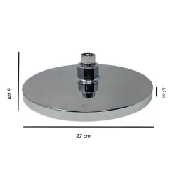 SOFFIONE PER DOCCIA BAGNO ROTONDO 22 CM IN ABS DOCCETTA CROMATO ATTACCO 1/2" 79371