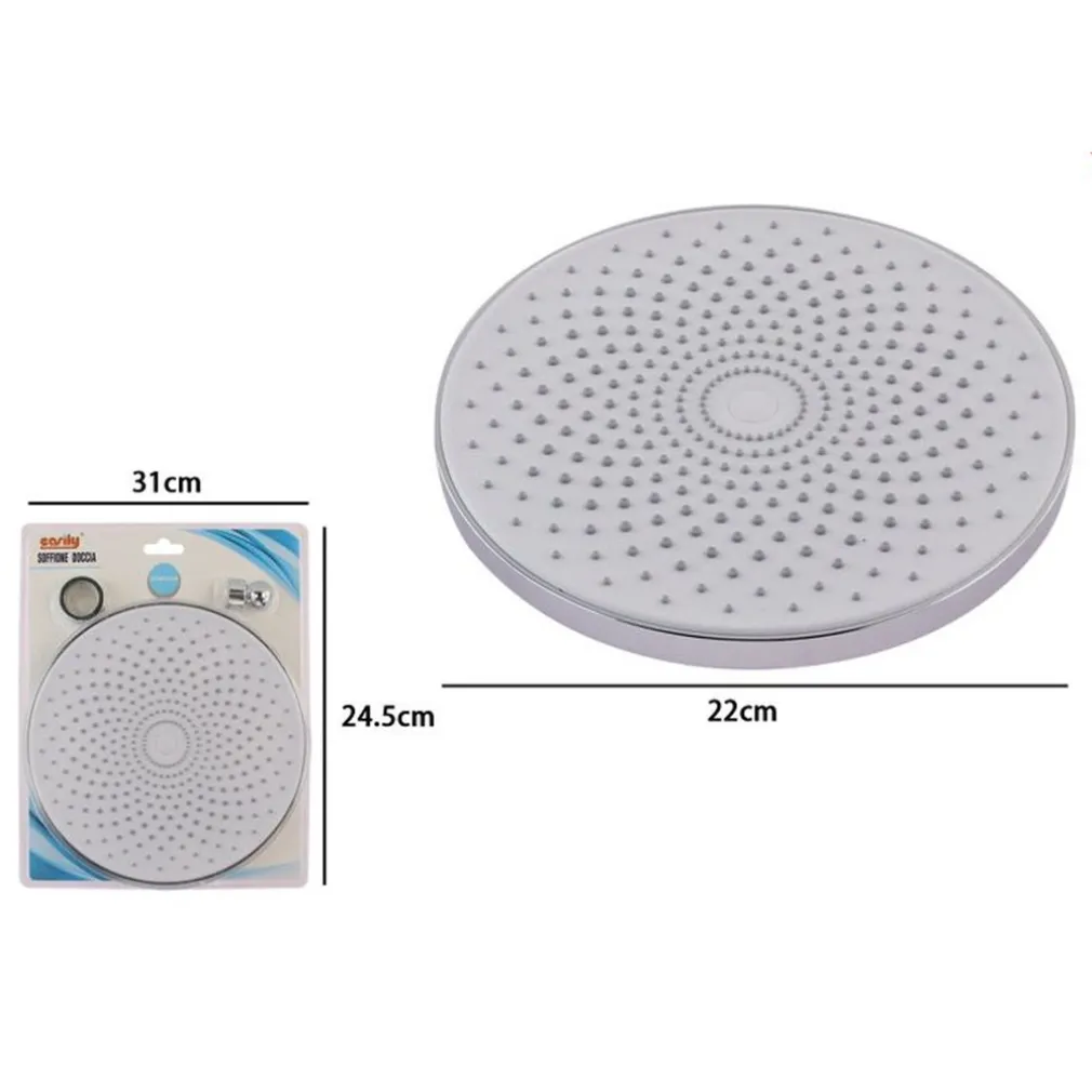 SOFFIONE PER DOCCIA BAGNO ROTONDO 22 CM IN ABS DOCCETTA CROMATO ATTACCO 1/2" 79371