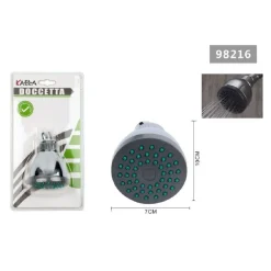 SOFFIONE PER DOCCIA MULTIGETTO TONDO BAGNO DOCCETTA IDROMASSAGGIO 10X7CM 98216