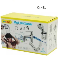 SOFFIONE TELEFONO DOCCIA PER RUBINETTO BAGNO CUCINA CON SPIRALE ELASTICA Q-HS1