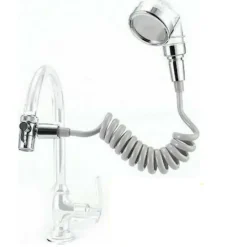 SOFFIONE TELEFONO DOCCIA PER RUBINETTO BAGNO CUCINA CON SPIRALE ELASTICA Q-HS1