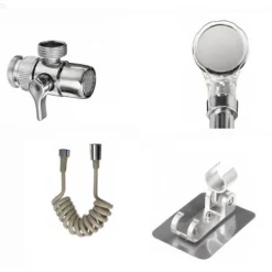 SOFFIONE TELEFONO DOCCIA PER RUBINETTO BAGNO CUCINA CON SPIRALE ELASTICA Q-HS1