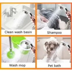 SOFFIONE TELEFONO DOCCIA PER RUBINETTO BAGNO CUCINA CON SPIRALE ELASTICA Q-HS1