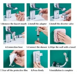 SOFFIONE TELEFONO DOCCIA PER RUBINETTO BAGNO CUCINA CON SPIRALE ELASTICA Q-HS1