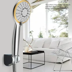 SOFFIONEE DOCCIA UNIVERSALE ANTICALCARE CON 3 FUNZIONI FISSAGGIO A PARETE MURO