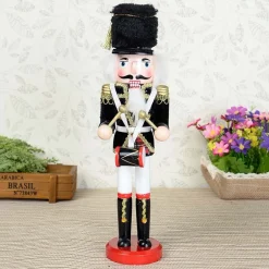 SOLDATO SCHIACCIANOCI DI NATALE IN LEGNO 30 CM DECORAZIONI ADDOBBI NATALIZI