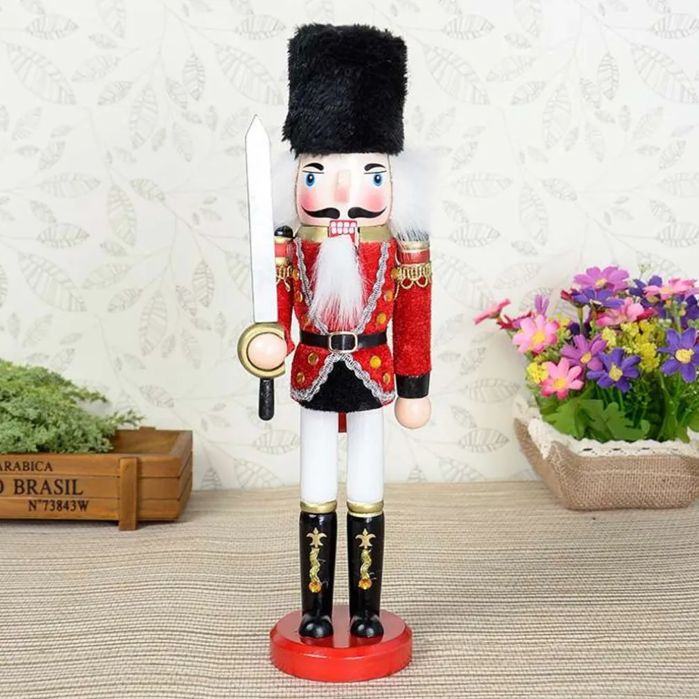 SOLDATO SCHIACCIANOCI DI NATALE IN LEGNO 30 CM DECORAZIONI ADDOBBI NATALIZI