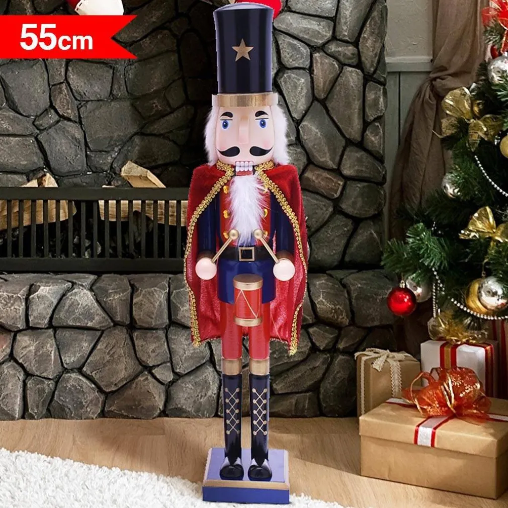 SOLDATO SCHIACCIANOCI DI NATALE IN LEGNO ALTEZZA 55 CM DECORAZIONI NATALIZIE