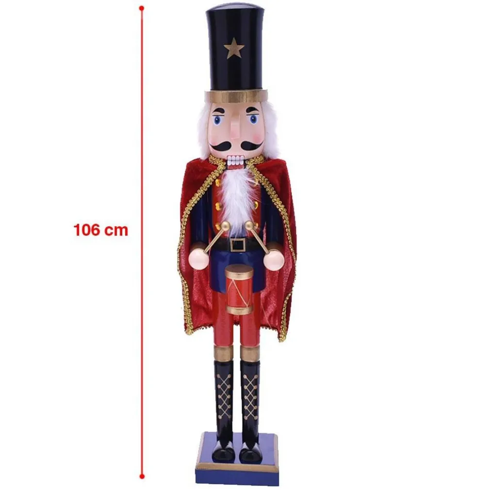 SOLDATO SCHIACCIANOCI DI NATALE IN LEGNO ALTEZZA 55 CM DECORAZIONI NATALIZIE