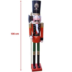 SOLDATO SCHIACCIANOCI DI NATALE IN LEGNO ALTEZZA 106 CM DECORAZIONI NATALIZIE