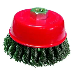 SPAZZOLA A TAZZA CONICA FILI INTRECCIATI 75MM PER SMERIGLIATRICE ANGOLARE FLEX