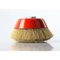 SPAZZOLA A TAZZA FORO 14 DIAM 250 MM FILO ONDULATO OTTONE SMERIGLIATRICE