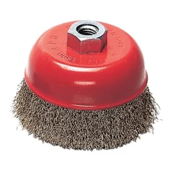 SPAZZOLA A TAZZA FORO 14 DIAM 250 MM FILO ONDULATO OTTONE SMERIGLIATRICE